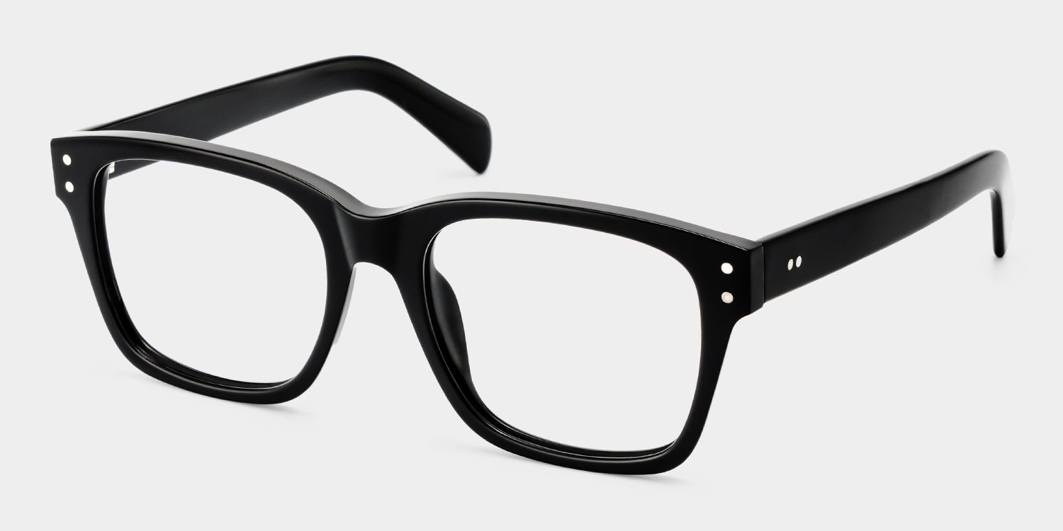 Fussell Square Black Full-Frame Glasses | Zeelool2