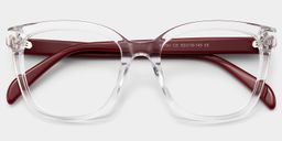Scarlett Clear Red Square Glasses2