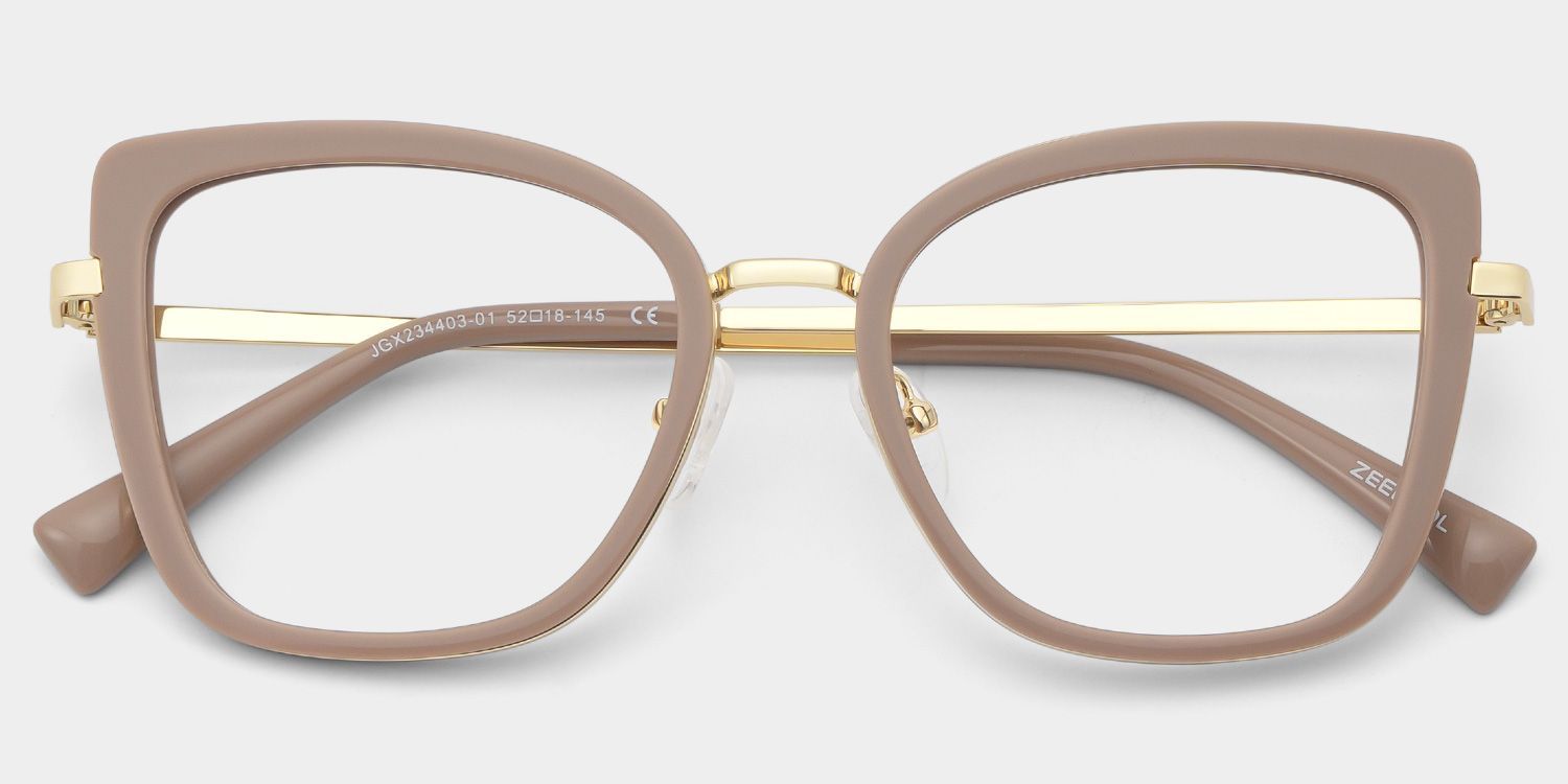Leila Beige Frame Glasses with Butterfly Frame Online | ZEELOOL4