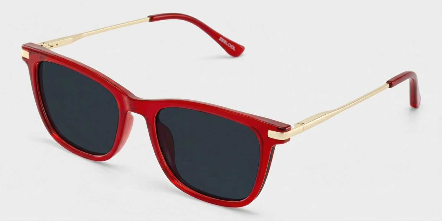 Selena Mixed Red Rectangle Frame Sunglasses | ZEELOOL2
