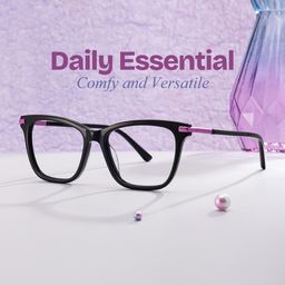 Eliot Black Rectangle Glasses0