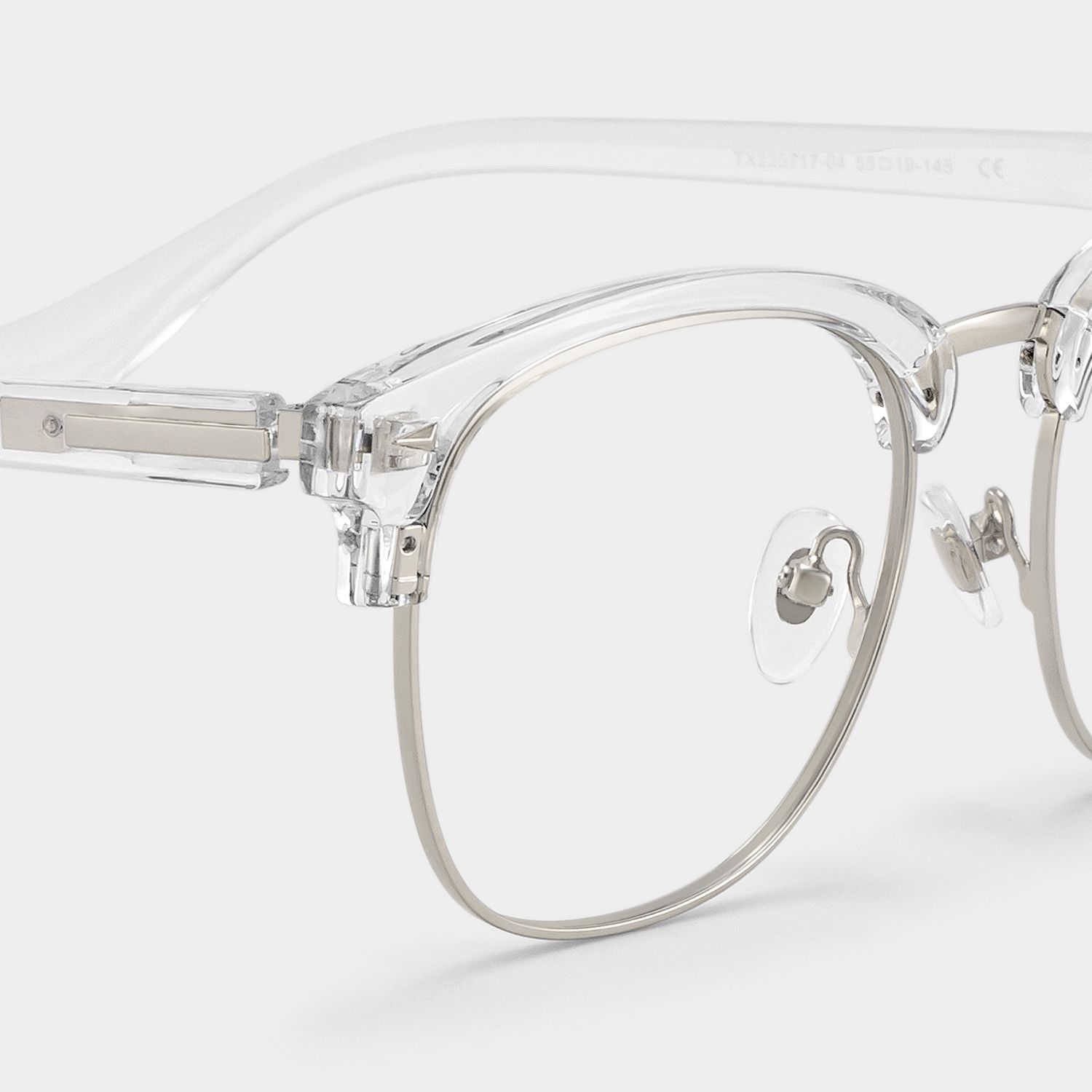 Lasha Clear Browline Mixed Frame Glasses for Women | ZEELOOL5