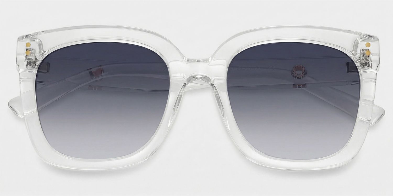 Ebony Clear Square Polarized Sunglasses for Driving | ZEELOOL1