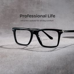 Harper Black Rectangle Glasses0