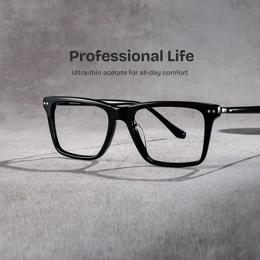 Harper Black Rectangle Glasses