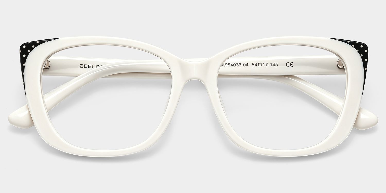 Madeline White Cat eye Frame Glasses On Sale | ZEELOOL2