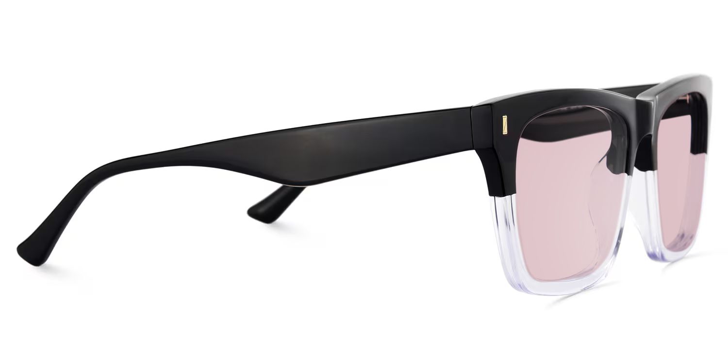 Brookins Rectangle Style Black Clear Frame Sunglasses | ZEELOOL3