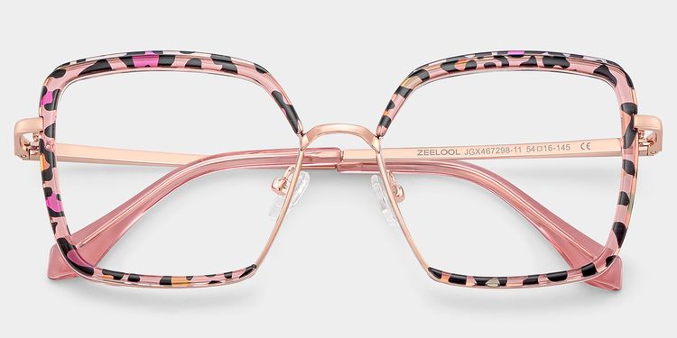 Cordaro Pink Leopard Square Glasses