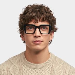 Bobbee Black Square Glasses0