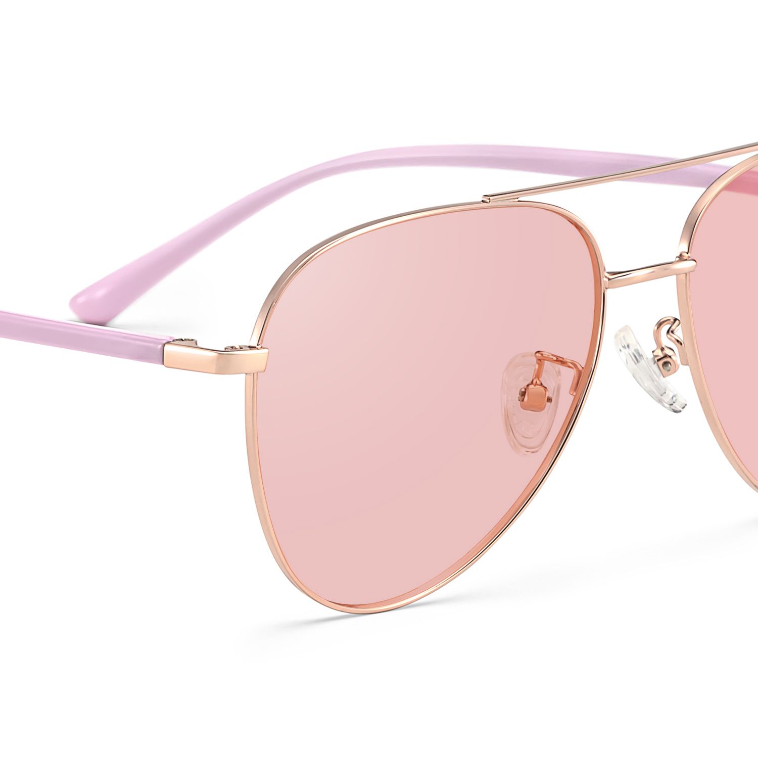 Paige Metal Rose-Gold Aviator Frame Sunglasses | ZEELOOL6