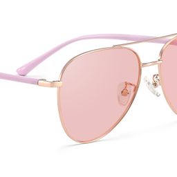 Paige Rose-Gold Aviator Sunglasses6