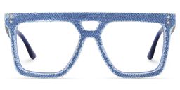 Rubin Denim Blue Square Glasses2