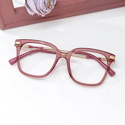 Jacqui Pink Rectangle Glasses0