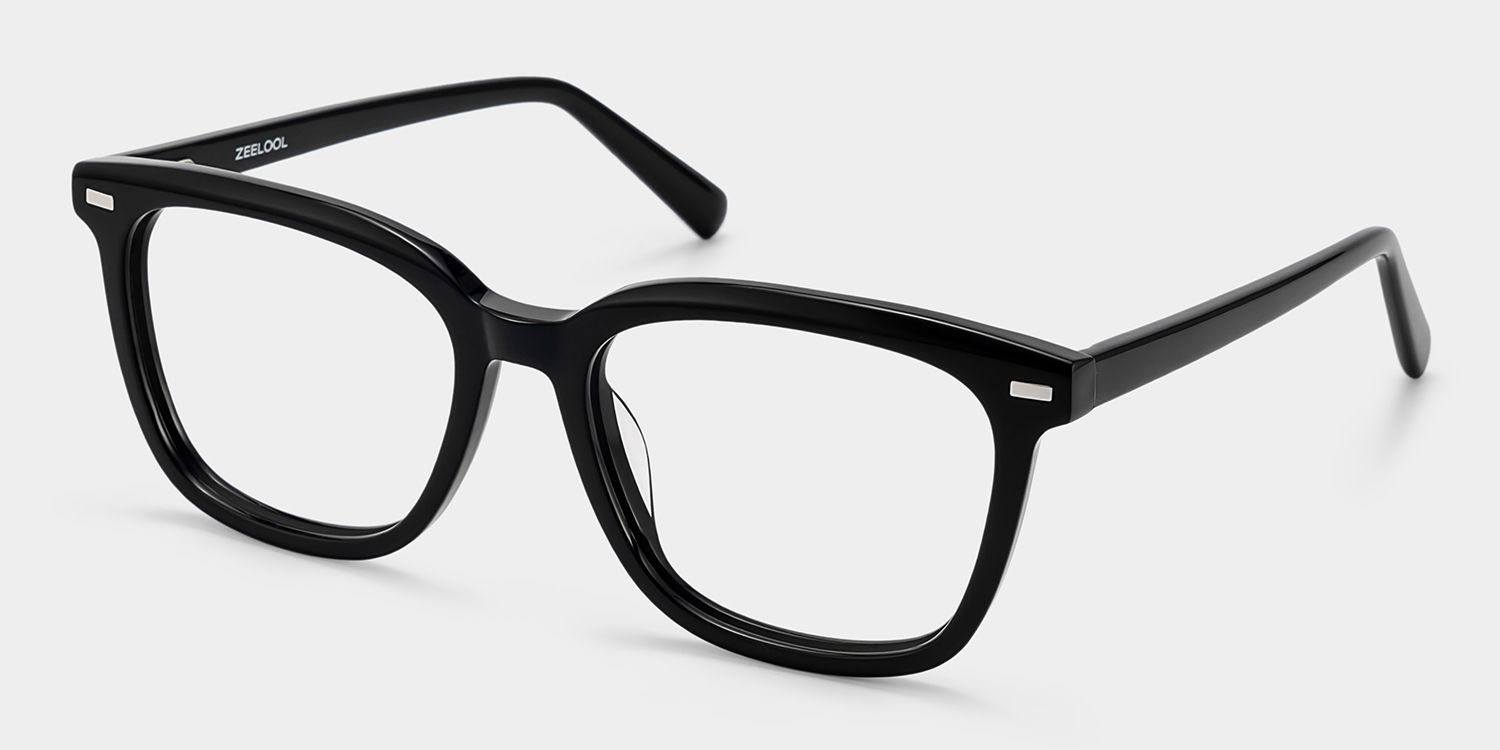 Lana Black Square Acetate Frame Glasses for Women | ZEELOOL3