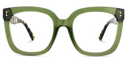 Ebony Green Tortoise Square Glasses4
