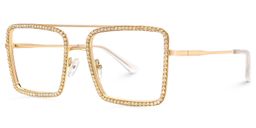 Diva Gold Square Glasses3