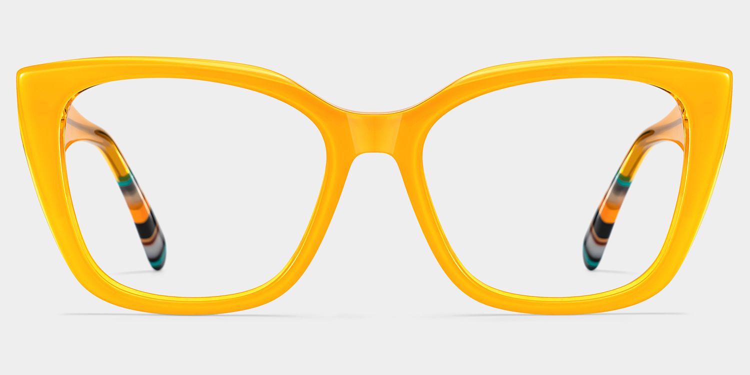 Julius Yellow Frame Glasses with Butterfly Frame Online | ZEELOOL4
