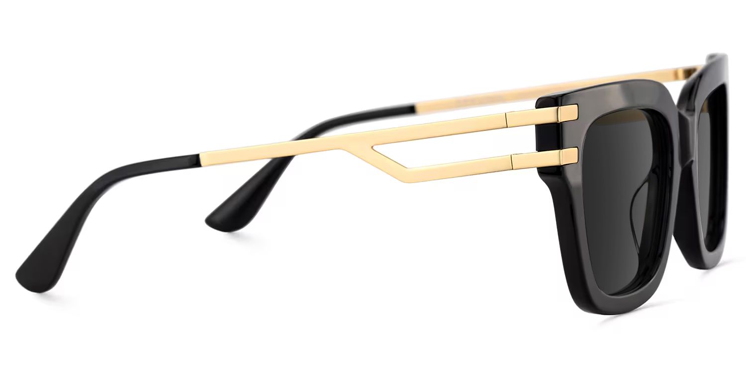 Lidia Black Square Polarized Sunglasses for Driving | ZEELOOL3