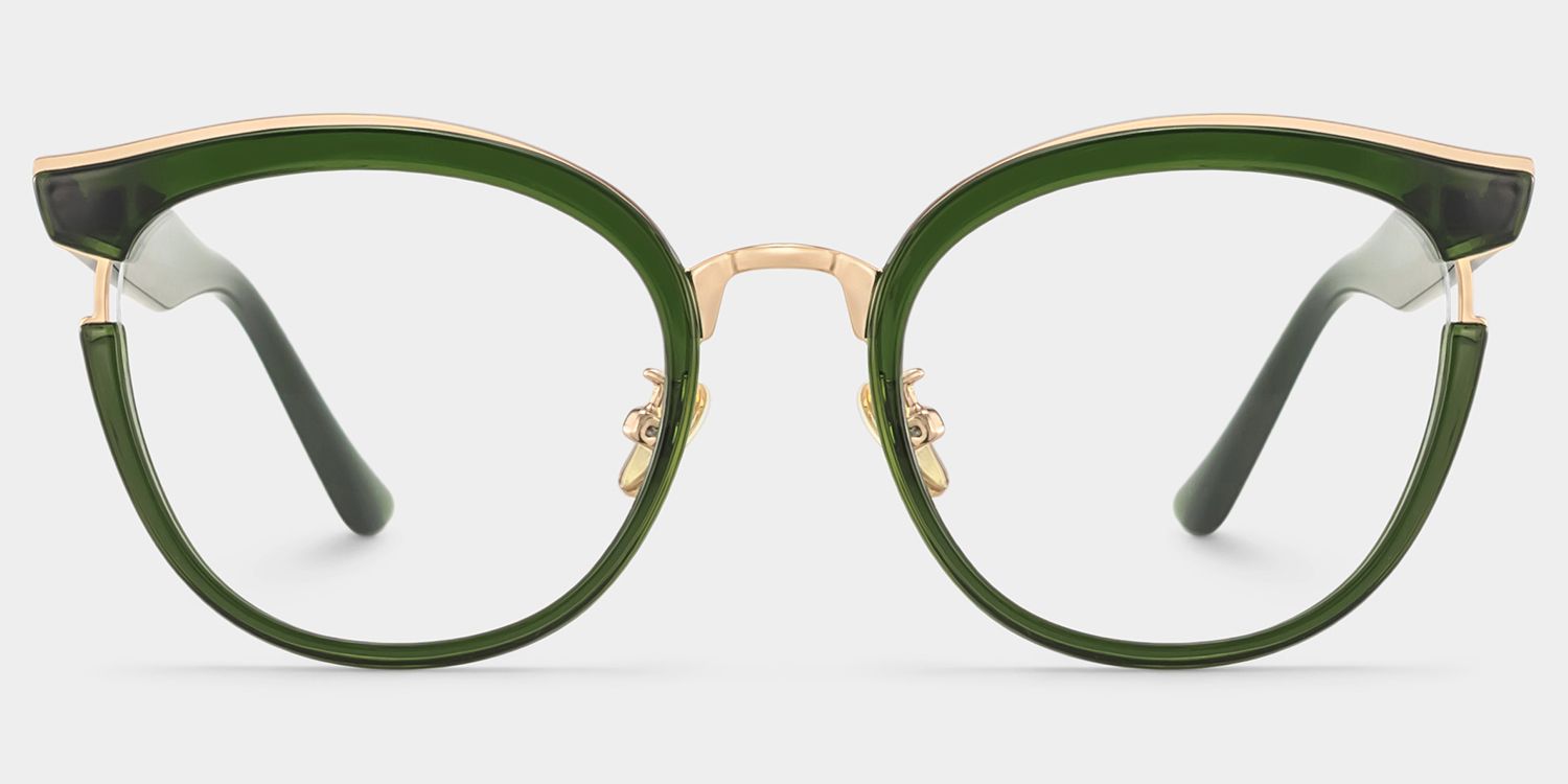 Laraine Cateye Green Eyeglasses & Metal Frames0