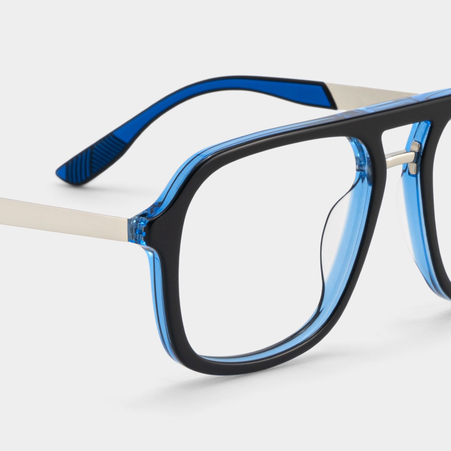Ryder Blue Aviator Mixed Frame Glasses for unisex | ZEELOOL5