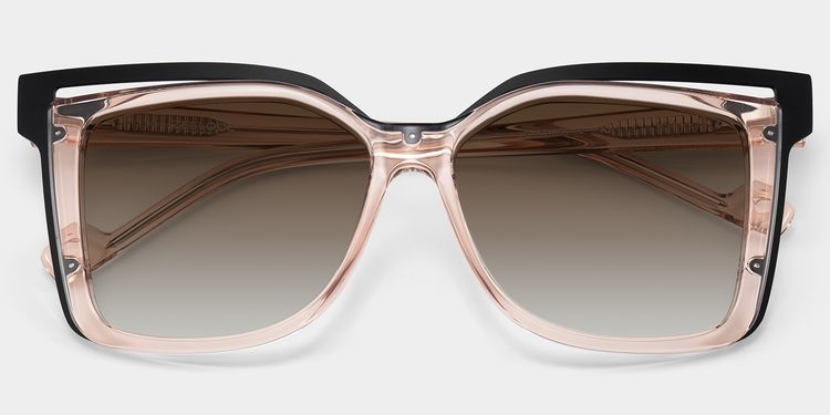 Twolla Beige Square Sunglasses