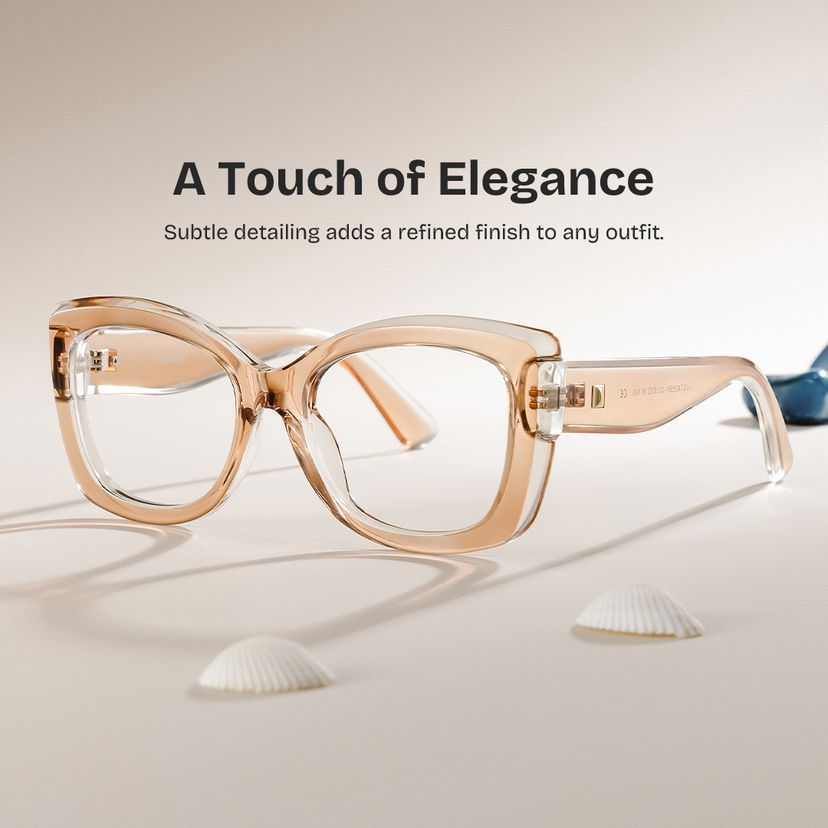Rosie Clear Brown Butterfly Glasses