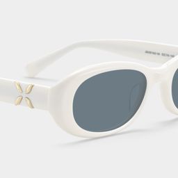Catherine White Oval Sunglasses4