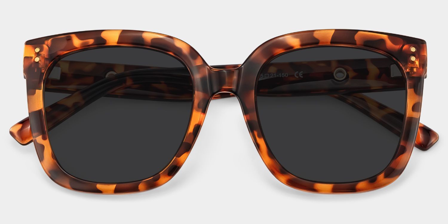 Ebony Tortoise Square Polarized Sunglasses for Driving | ZEELOOL1
