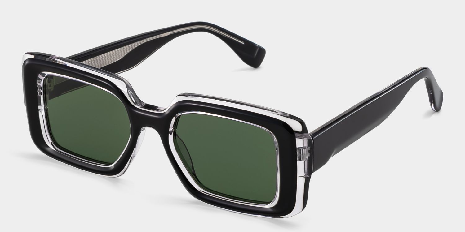 Eira Rectangle Black Frame Sunglasses Online Sale | ZEELOOL2