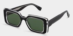 Eira Black Rectangle Sunglasses2