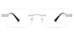 Peavy Silver Rectangle Glasses2