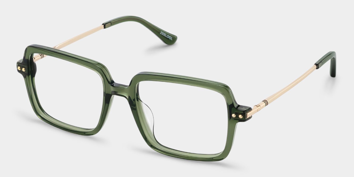 Asher Green Rectangle Glasses | Slim Varsity Essential3