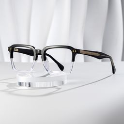 Vickerie Black Clear Rectangle Glasses0