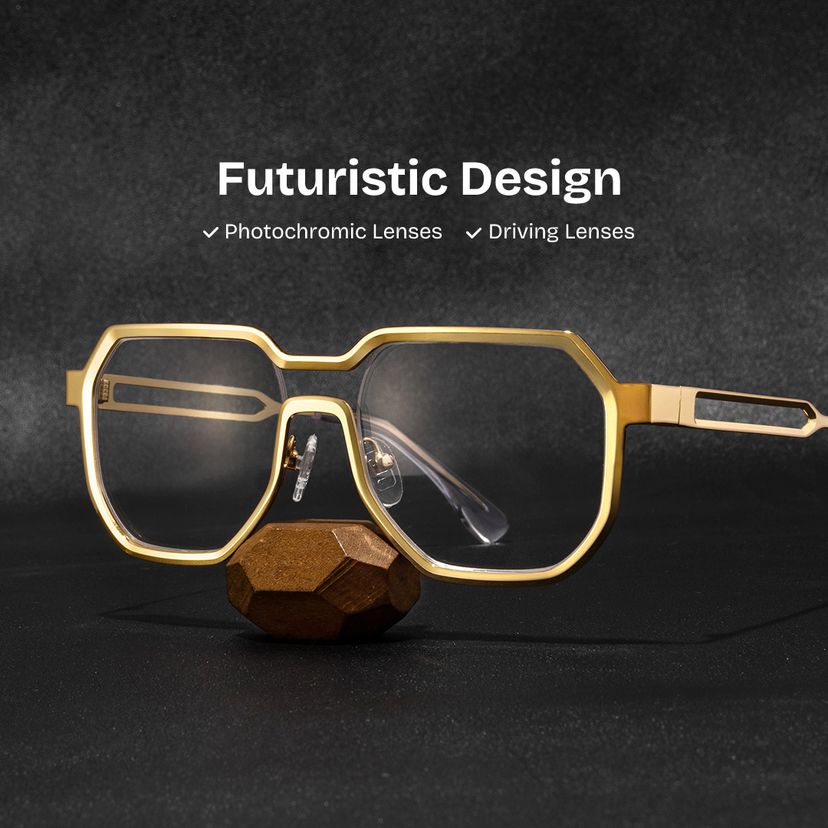 Hype Gold Geometric Glasses
