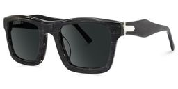 Riley Black Rectangle Sunglasses1