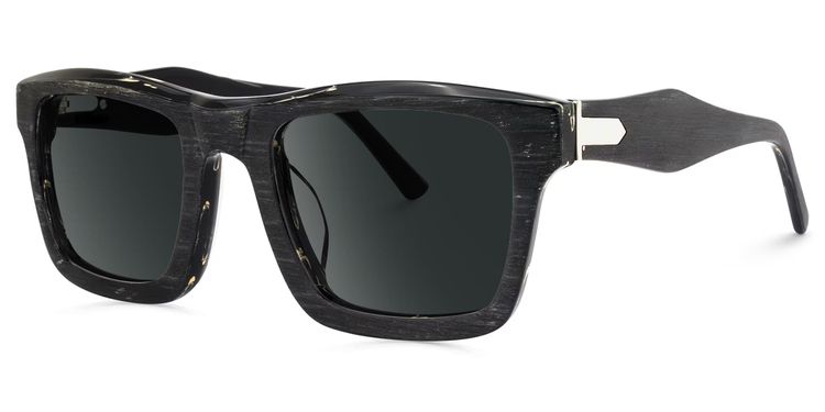 Riley Black Rectangle Sunglasses