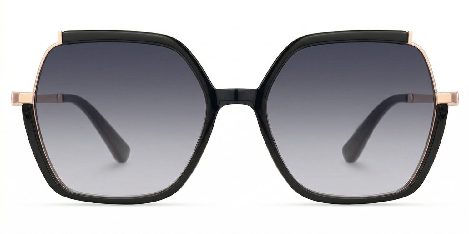 Alexia Square Black Sunglasses for Women & Men | ZEELOOL0