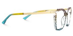 Sidibe Blue Leopard Square Glasses3