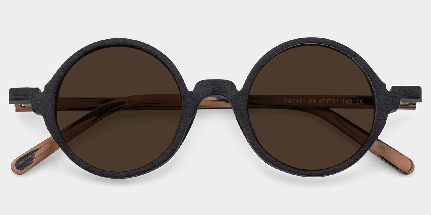 Otto Round Style Black Frame Sunglasses | ZEELOOL1