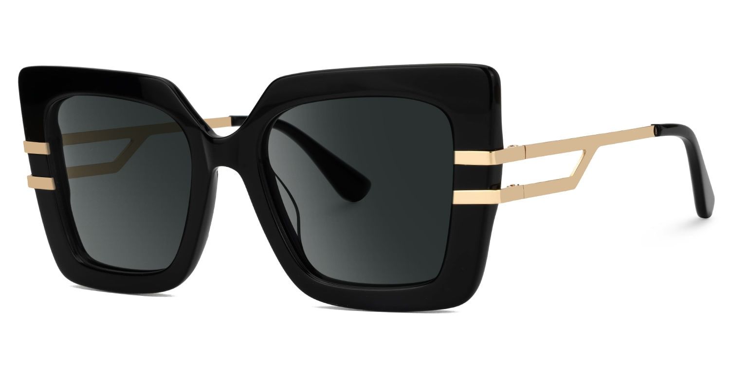 Poutine Square Black Prescription Sunglasses | ZEELOOL1