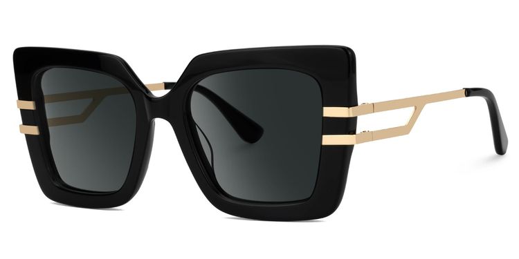 Poutine Black Square Sunglasses