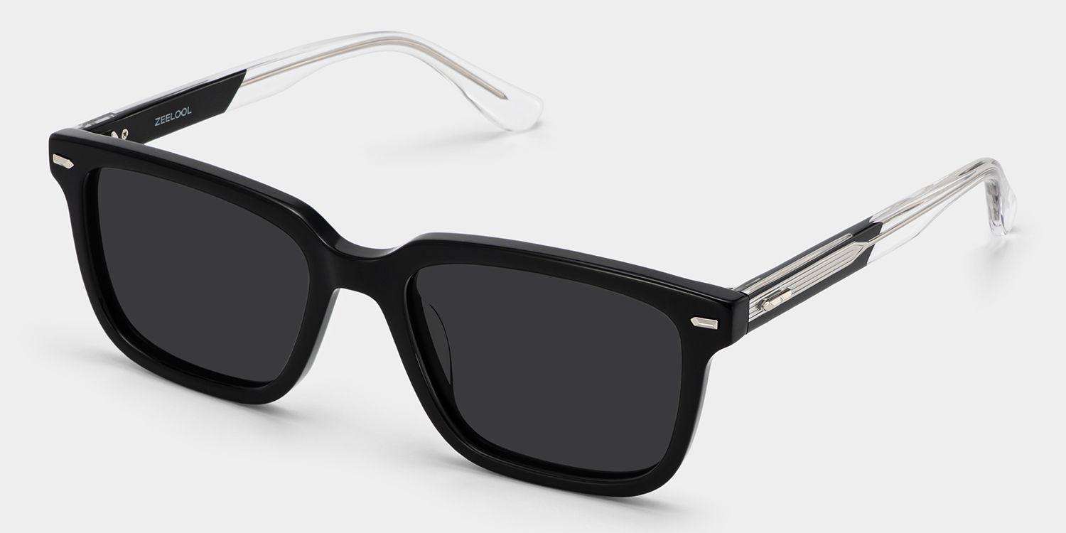 George Rectangle Style Black Frame Sunglasses | ZEELOOL2