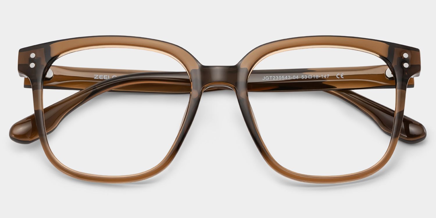 Oglesby Square Blue Light Blocking Glasses Brown Frame | Zeelool1