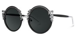 Nelida Black Round Sunglasses1