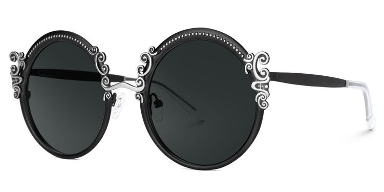 Nelida Black Round Sunglasses