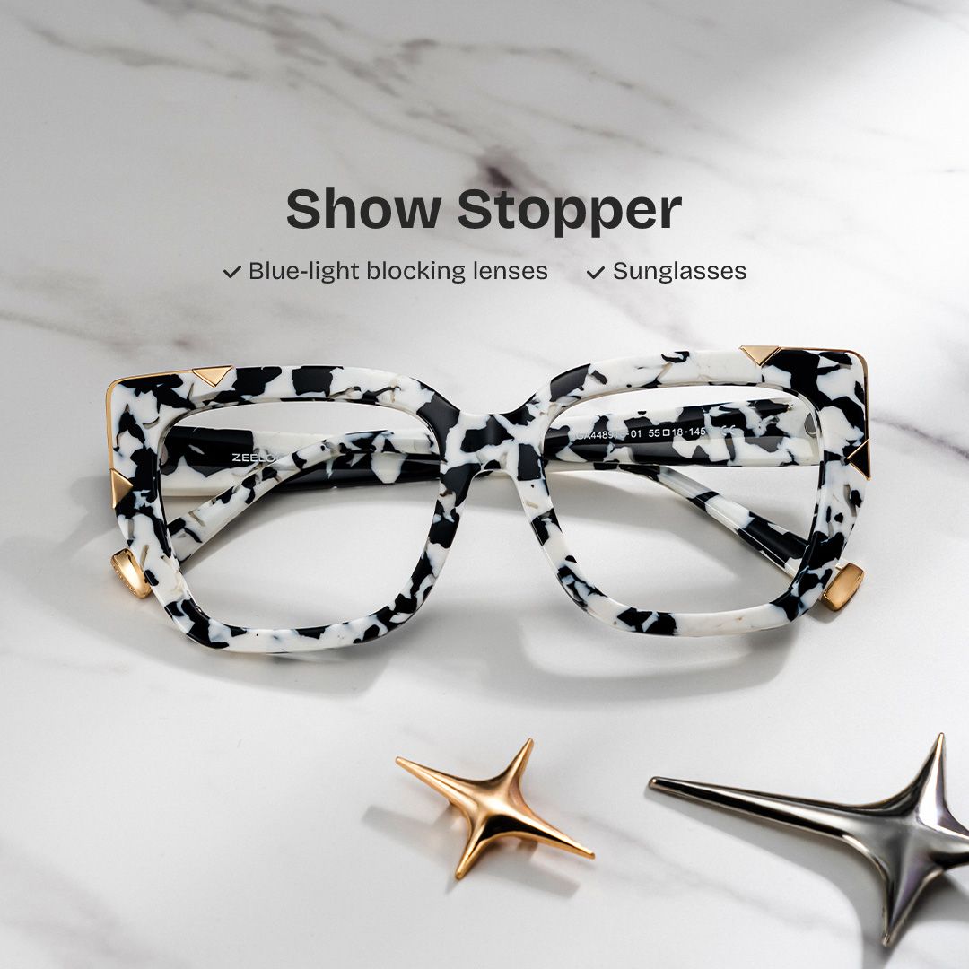 Dax Square cow print Frame Eyeglasses for Women| ZEELOOL0