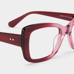 Leona Red Rectangle Glasses5
