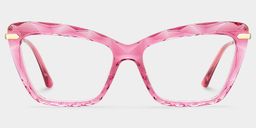 Juliet Pink Rectangle Glasses0