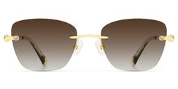 Seth Gold Rectangle Sunglasses0