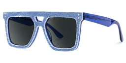 Rubin Denim Blue Square Sunglasses1